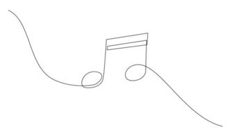 continuous single line drawing of music notes vector