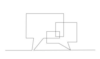 Continuous Line Drawing of Doodle Speech Bubble. vector