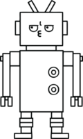 line drawing cartoon robot png