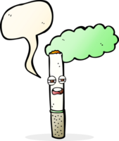 cigarro feliz dos desenhos animados com balão png