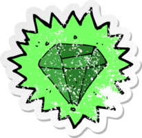 retro distressed sticker of a cartoon emerald png