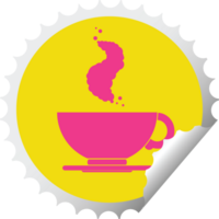 hot cup of coffee circular peeling sticker png