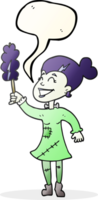 speech bubble cartoon undead monster lady cleaning png