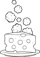 noir et blanc dessin animé fromage png