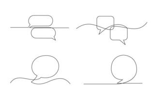 Continuous Line Drawing of Doodle Speech Bubble. vector