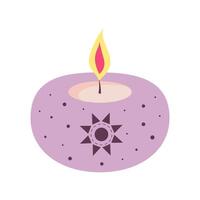 Romantic aroma candle. Calm and cozy atmosphere concept. Cartoon flat vector illustration.