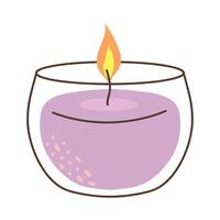 aroma vela en un vaso con un corazón. dibujos animados plano vector ilustración.