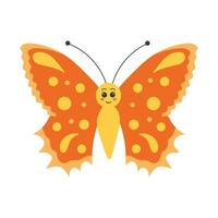 linda mariposa. bebé insecto. dibujos animados plano vector ilustración.