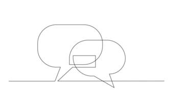 Continuous Line Drawing of Doodle Speech Bubble. vector