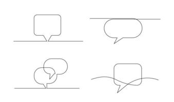 Continuous Line Drawing of Doodle Speech Bubble. vector