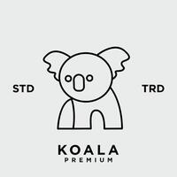 Koala outline logo icon. Australian animal for web and design vector