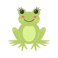 Cute frog. Cartoon flat vector illustration.