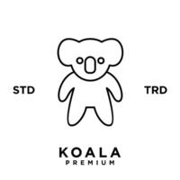 Koala outline logo icon. Australian animal for web and design vector