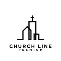 church single line logo vector