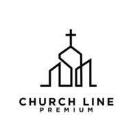 church single line logo vector