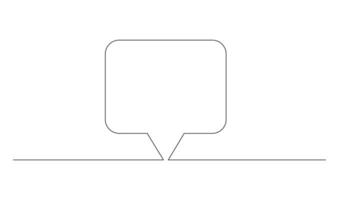 Continuous Line Drawing of Doodle Speech Bubble. vector
