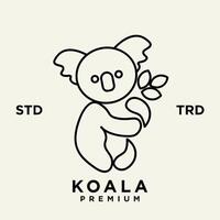 Koala outline logo icon. Australian animal for web and design vector