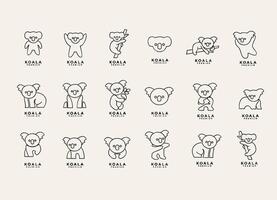 Koala outline logo icon. Australian animal for web and design vector