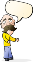 cartoon lonely old man with speech bubble png