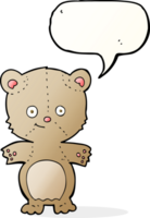 oso de peluche de dibujos animados con burbujas de discurso png