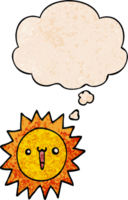 tecknad serie Sol med trodde bubbla i grunge textur stil png