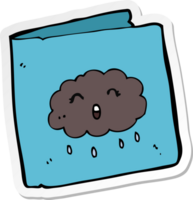 sticker of a cartoon card with cloud pattern png