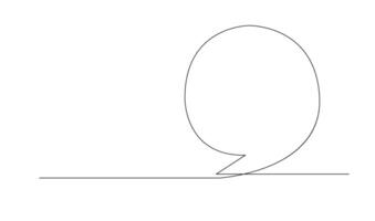 Continuous Line Drawing of Doodle Speech Bubble. vector