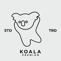 Koala outline logo icon. Australian animal for web and design vector