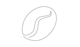 Linear coffee grain background. One continuous line drawing of a coffee bean vector