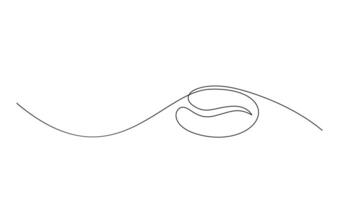 Linear coffee grain background. One continuous line drawing of a coffee bean vector