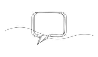 Continuous Line Drawing of Doodle Speech Bubble. vector