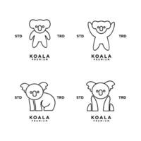 Koala outline logo icon. Australian animal for web and design vector