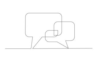 Continuous Line Drawing of Doodle Speech Bubble. vector