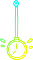 frío degradado línea dibujo de un balanceo oro hipnotizador reloj png