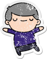 distressed sticker cartoon of kawaii cute older man png