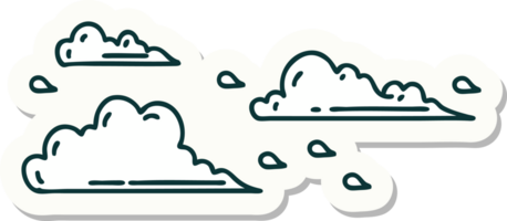 sticker of a tattoo style floating clouds png