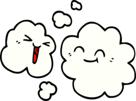 cartoon doodle white happy clouds png