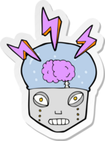 sticker of a cartoon clever robot png