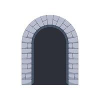 Medieval tunnel entrance vector isolated on white background