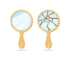 Hand Mirror vector isolated on white background.