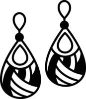 earring glyph and line vector illustration