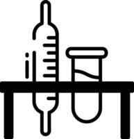 química glifo y línea vector ilustración