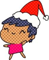 desenho de natal da garota kawaii png