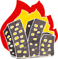 bâtiments en feu de dessin animé png