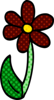 cartoon doodle single flower png