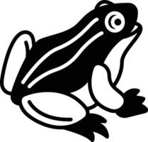 Frog glyph and line vector illustration