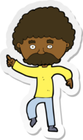 sticker of a cartoon seventies style man disco dancing png