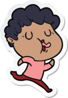 sticker of a cartoon man singing png