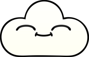 gradient shaded cartoon white cloud png