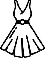 Wedding Dress glyph and line vector illustration